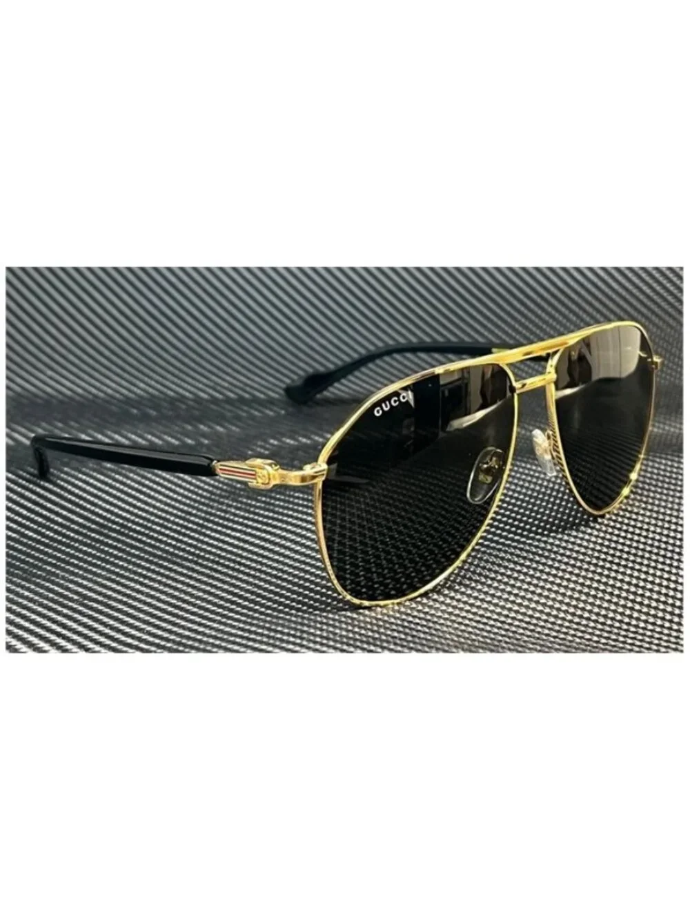 New Gucci Men  Gold Sunglasses  59- 14- 145